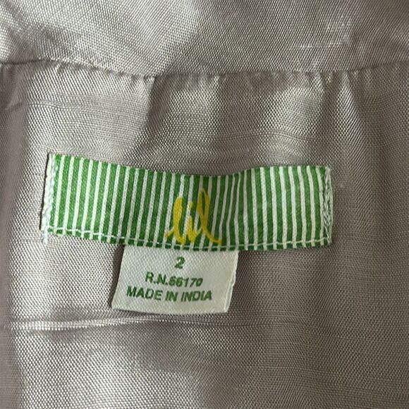 Anthropologie Lil 100% Silk Lace Midi Dress Size 2 Taupe Cocktail Style Y2K - Picture 6 of 9